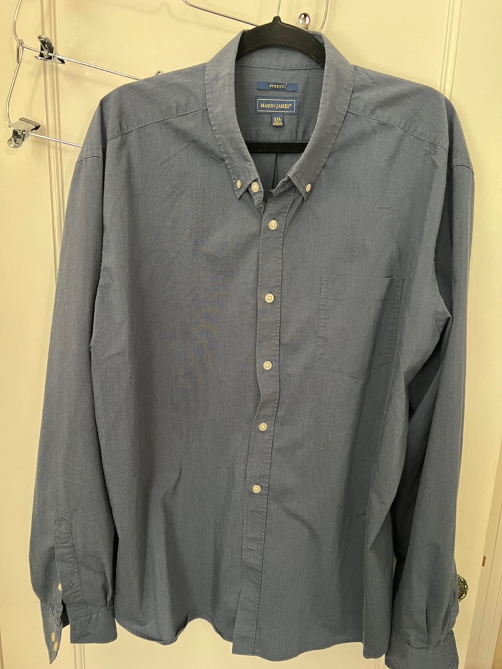 Slate Blue Long-Sleeve Button-Down Shirt